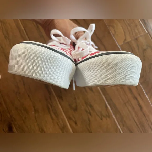 Vans Platform Red Checkered Sneaker Shoes Women’s 6/Men’s 4.5 - Picture 7 of 11